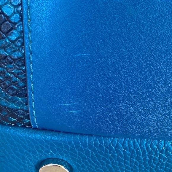 MICHAEL KORS Rollins Python Snakeskin Teal and Black Crossbody, NWT - Picture 14 of 17